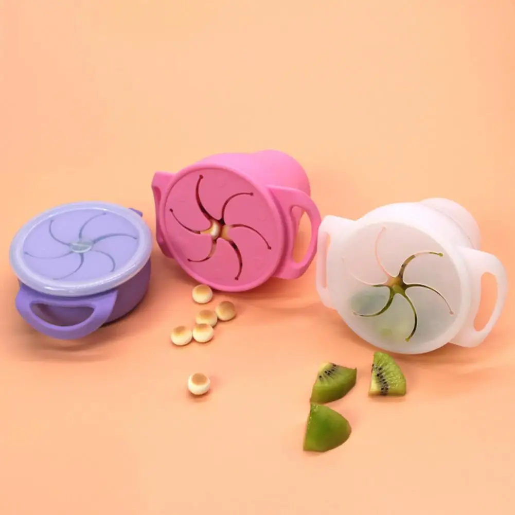 

Children's Complementary Food Bowl Easy To Carry Baby Silicone Children's Snack Cup Baby's Outdoor Spill Proof Folding Dishes