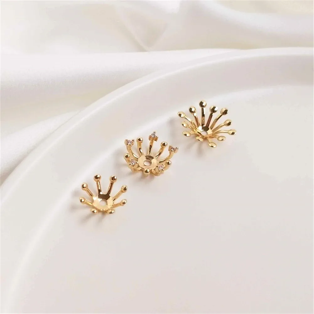 

14K Gold Filled Plated Flower receptacle Flower hat accessories inlaid zircon hairpin receptacle DIY handmade materials