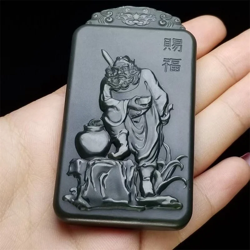 

Hot Selling Natural Hand-carve Celestial Master Zhong Kui Necklace Pendant Fashion Jewelry Accessories MenWomen LuckGifts Amulet