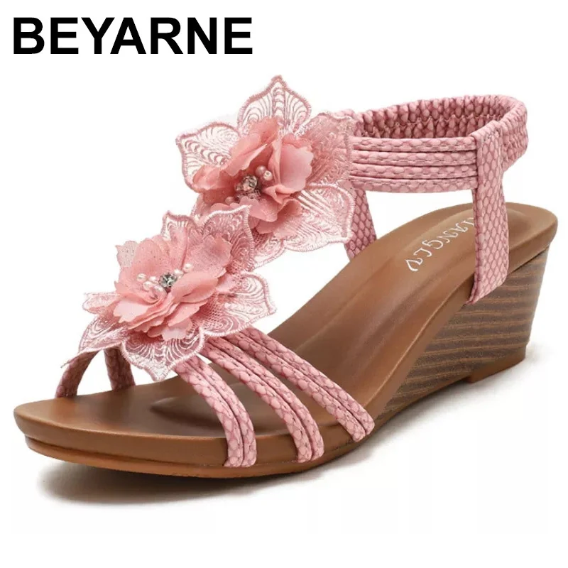 

Women's Shoes 2023 Fashion Summer Retro Flower Sandals Large Size Women's Shoes Beach Shoes