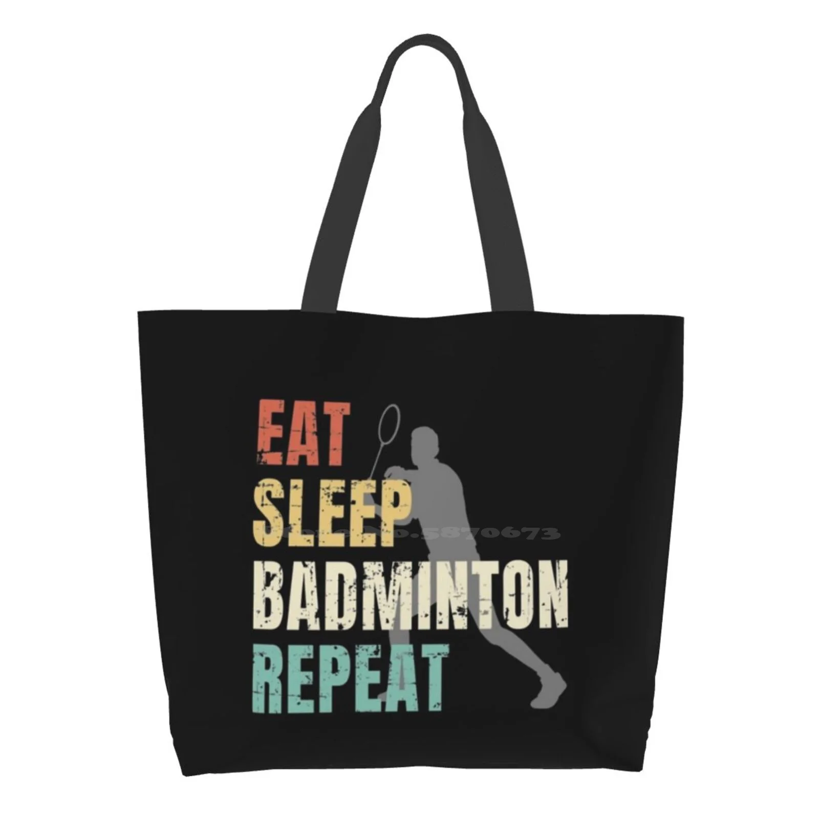 

Eat Sleep Badminton Repeat Large Size Reusable Foldable Shopping Bag Eat Sleep Badminton Repeat Badminton Sleep Sport Eat Eat