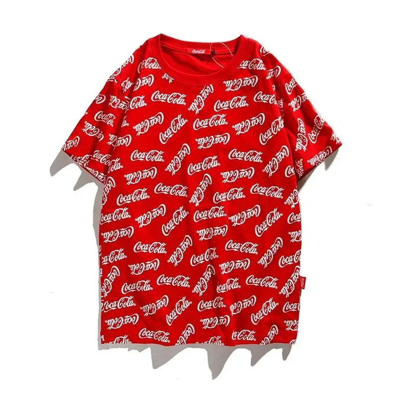 Футболка с коротким рукавом для мужчин и женщин принтом логотипа Coca-Cola |