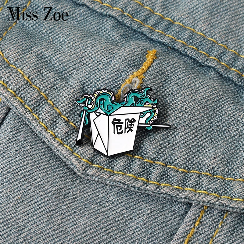 Эмалированные булавки в виде осьминога нагрудные значки броши на заказ опасных