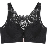 lace large size thin front buckle underwear gathering side reception no steel ring beautiful back bra adjustable push up bra