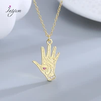s925 silver hand shape gold color necklace fashion chain pendant for women party anniversary daily fine jewelry gifts wholesale