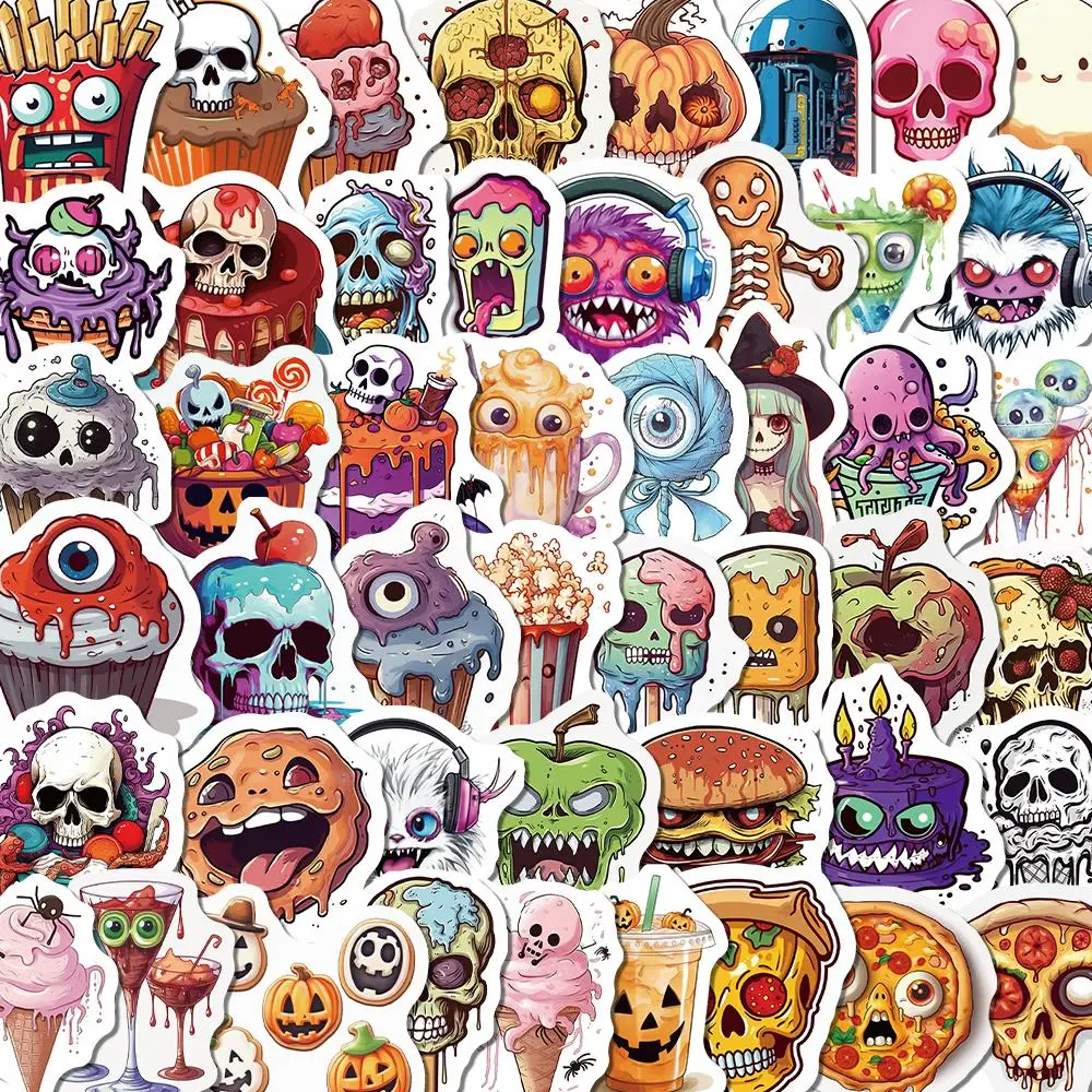 

10/50Pcs Skull Stoner Horror Stickers for Laptop Water Bottles Luggage Phone Skateboard Guitar Halloween Decals for Kids Adults