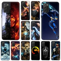 phone case for samsung s21 plus s20 fe s10 lite s9 mortal kombat black soft shockproof cover for galaxy note 20 ultra 10 pro 9 8