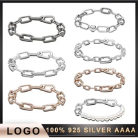 2022 s925 sterling silver winter style me series bracelet round interlocking chain women original fashion jewelry gift