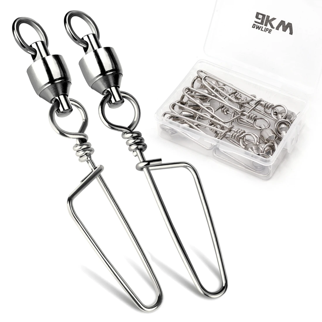 

Fishing Swivels 15~200LB Stainless Steel Pin Snap Trolling Swivel Ball Bearing Fishing Connector Snap Quick Connect Lures 0#~8#