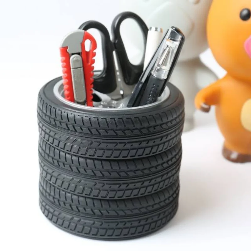 

Portable Creative ABS Tire Shaped Pen Stand Pencil Holder Desk Organizer Office Stationery Держатель ручки для шин