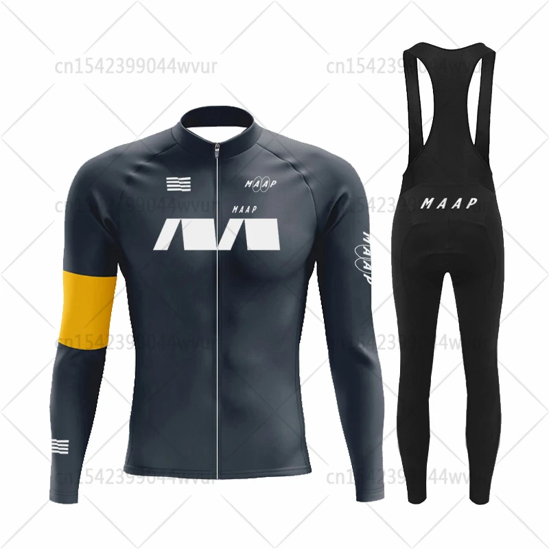 

2024 MAAP Spring Bicycle Clothing MTB maillot Road Bike Shirts Autumn Cycling Jersey Set Bib Tights Men Long sleeve Cycling Tops