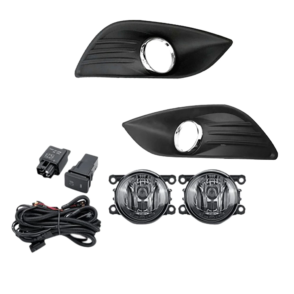 

Halogen Fog Light Headlight Chrome Fog Lamp Cover Grill Bezel Switch Foglights Assembly for Ford Focus MK2 2009-2011