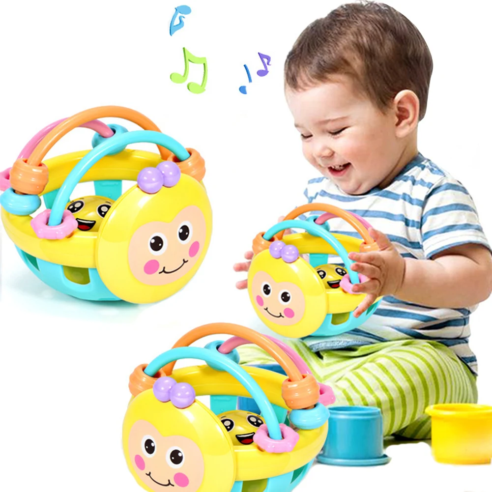 

Baby Toy Rattle ball Hand Knocking Bell Ball Toy Rattles Develop Baby Mobile Intelligence Baby Grasping Toy Hand Bell Juguetes