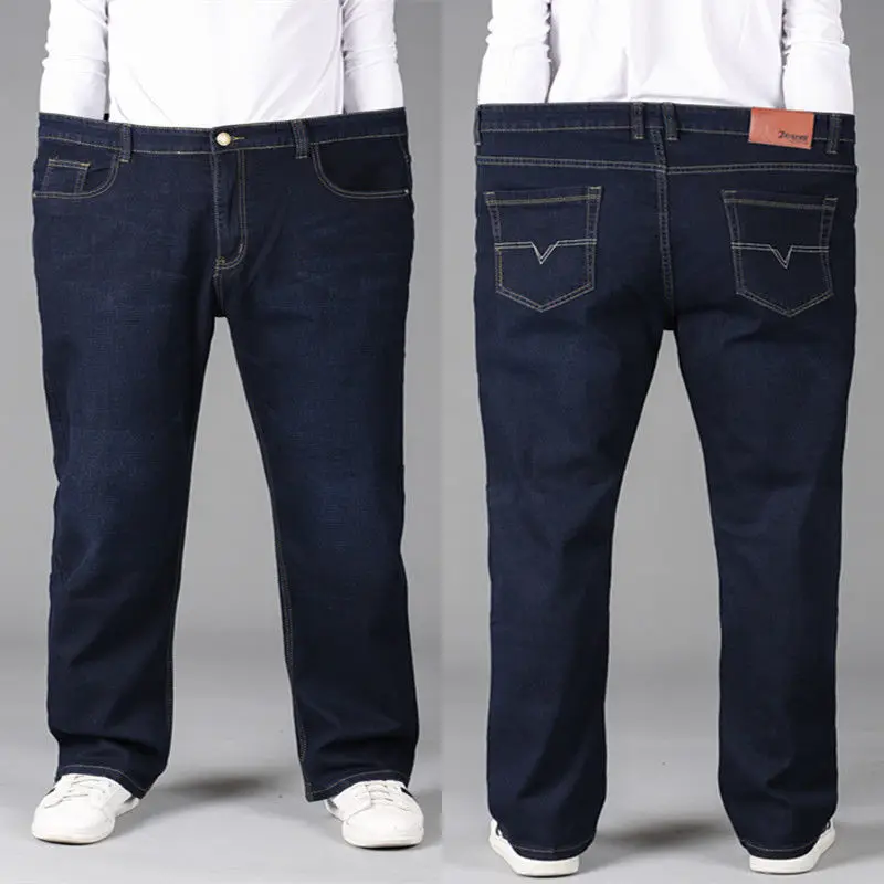Summer Thin Extra Large Jeans for Men Jeans Loose Straight High Waist Stretch Baggy Jeans Fat Man Trousers Plus Size Mens Pants