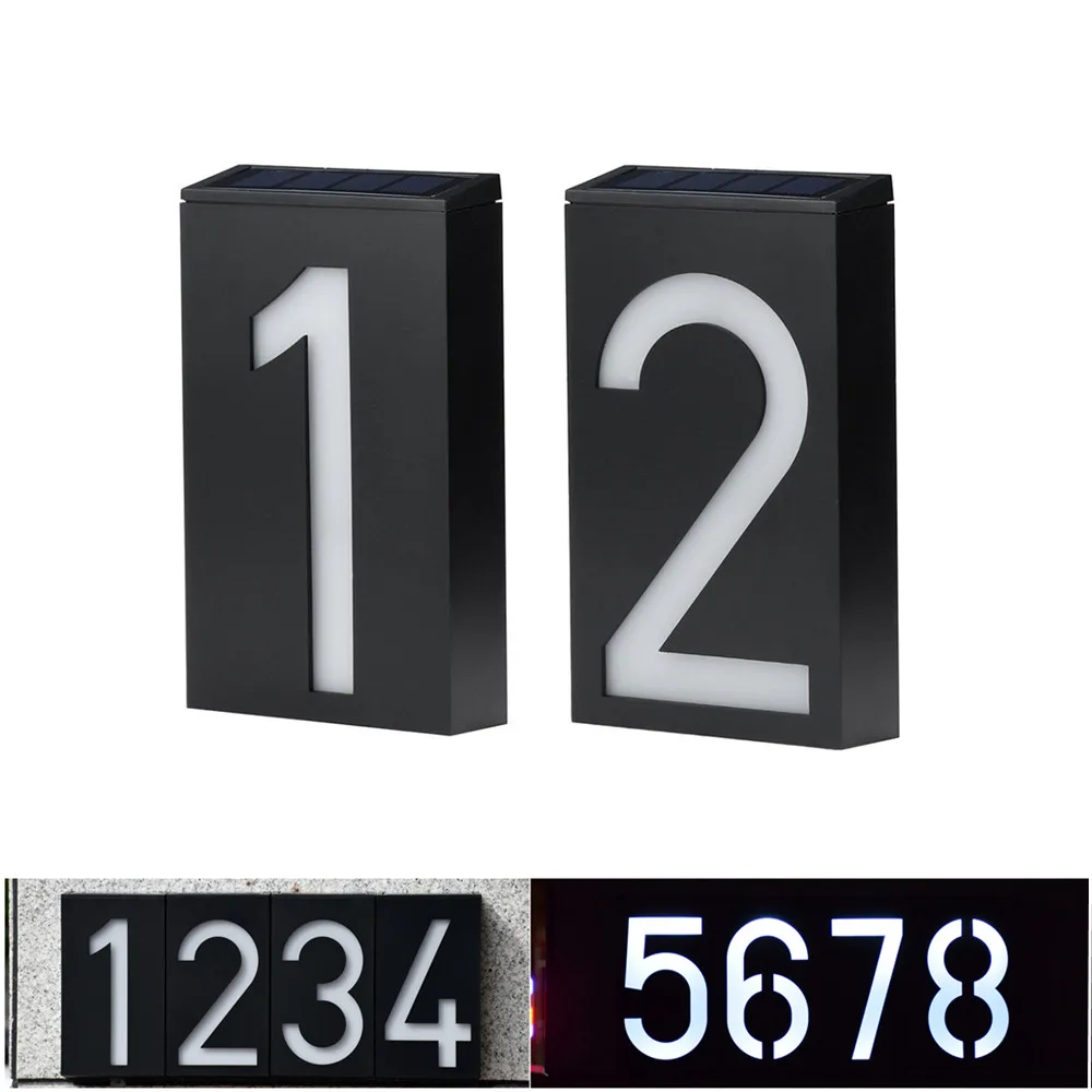 

Solar Battery Wall With Number Solar Auto Lamp Lighting Lights Outdoor Number House Home Doorplate Outdoor Light Porch For