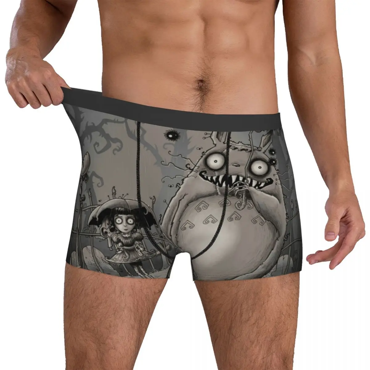 

My Neighbor Totoro Underwear My Creepy Neighbor Men Boxer Brief Elastic Trunk Hot Customs Plus Size Panties