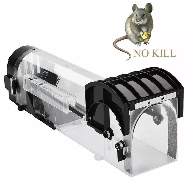 

Smart Self-locking Mousetrap Safe Firm Transparent Household Mouse Catcher Plastic Reusable Humane Indoor Outdoor Rat Trap