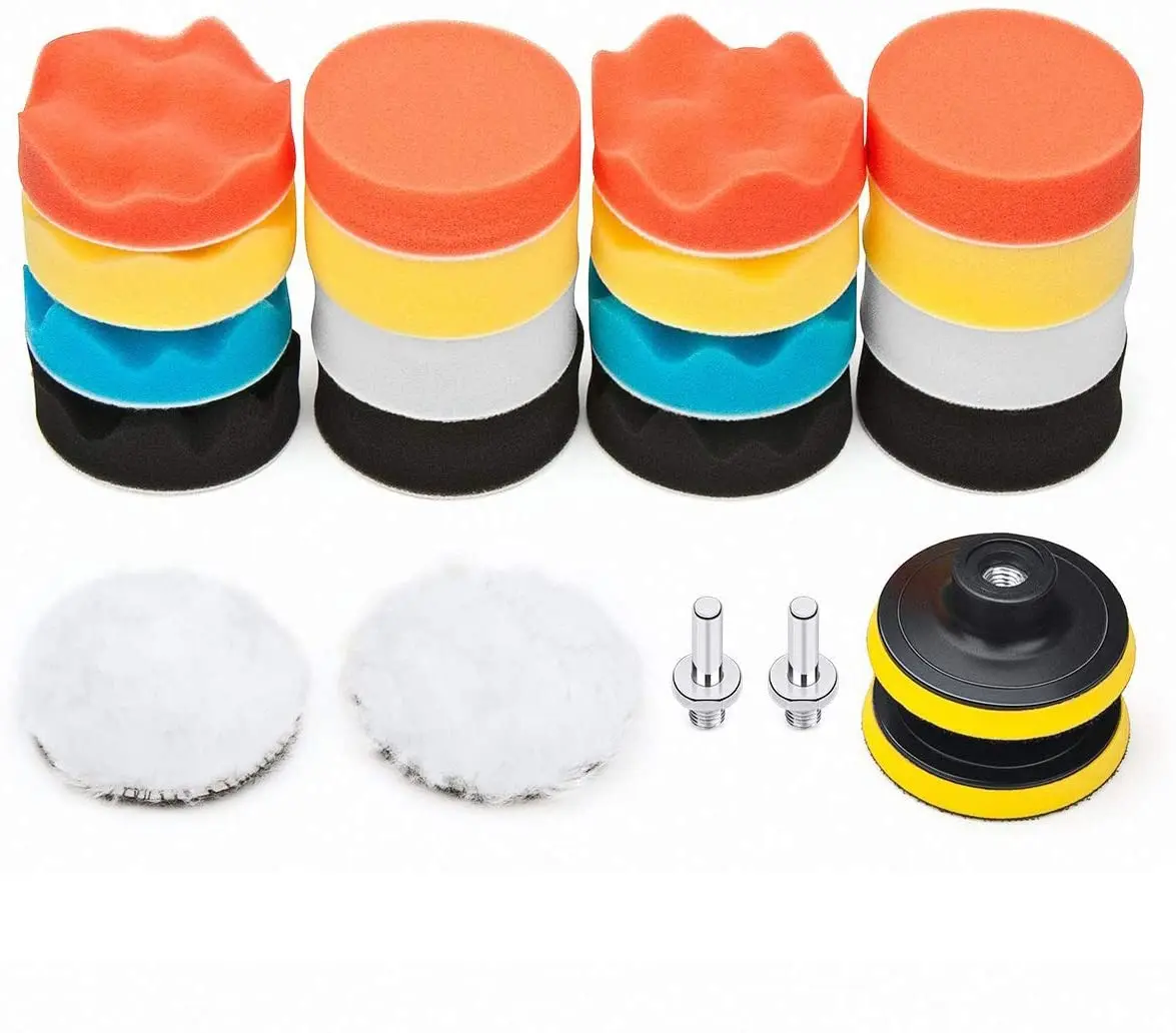 

22PCS Car Polisher Rough Surface Polishing Pad For Drilling Sponge Cushioning Waxing Polishing Kit
