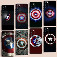 shield captain america marvel phone case for huawei p smart 2018 plus 2019 z 2020 s pro nova 2i 3 3i 5 5t 7 7i 8 8i 9 9se black