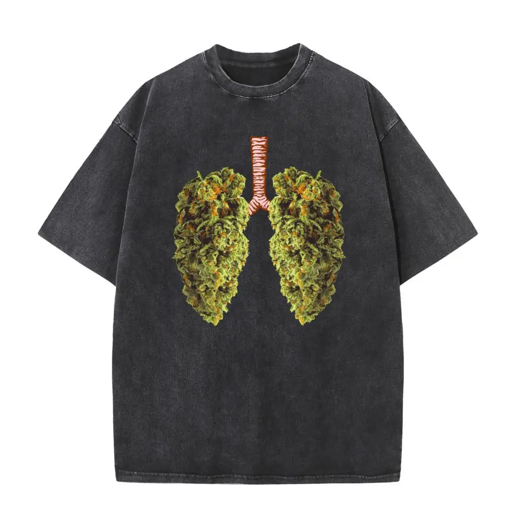 

230 Grams Of High-Quality Washed Old Tshirt Funny Weed Lung Bud T-Shirt - THC Lung TShirt T-Shirt Hot Sale Student Top T-shirts