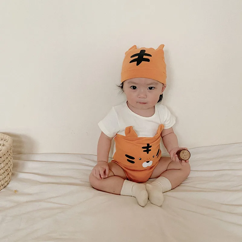 

2022 летняя детская одежда MILANCEL, боди с разноцветными блоками и шляпой