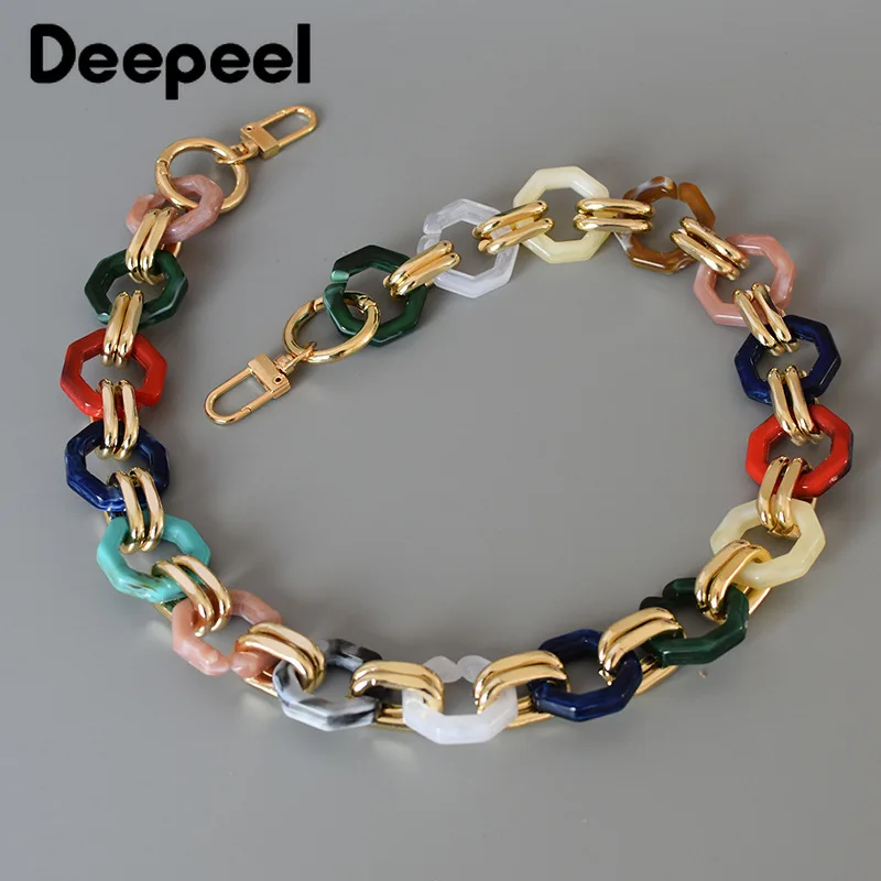 Deepeel 60cm Fashion Acrylic Color Bags Chain Strap Women High Quality Shoulder Straps Crossbody Bag Handbags Chains Accessories