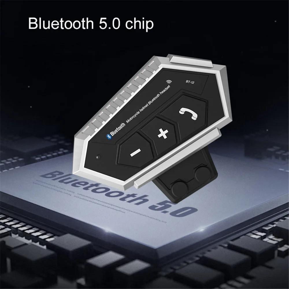 Шлем мотоциклетный гарнитура Bluetooth наушники с громкой связью для звонков, стерео и защитой от помех для мотоциклиста.