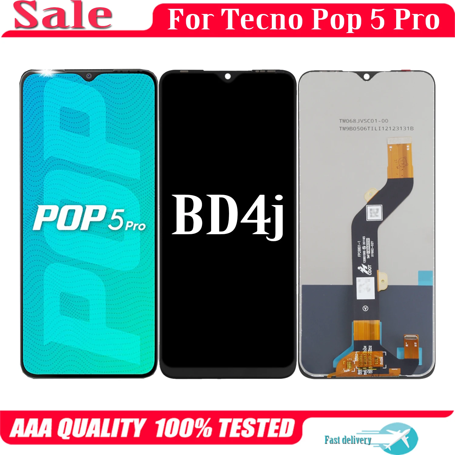 

6.52'' Original For Tecno Pop 5 Pro BD4j LCD Display Touch Screen Digiziter Assembly For Tecno Pop5 Pro Display Pop 5Pro LCD