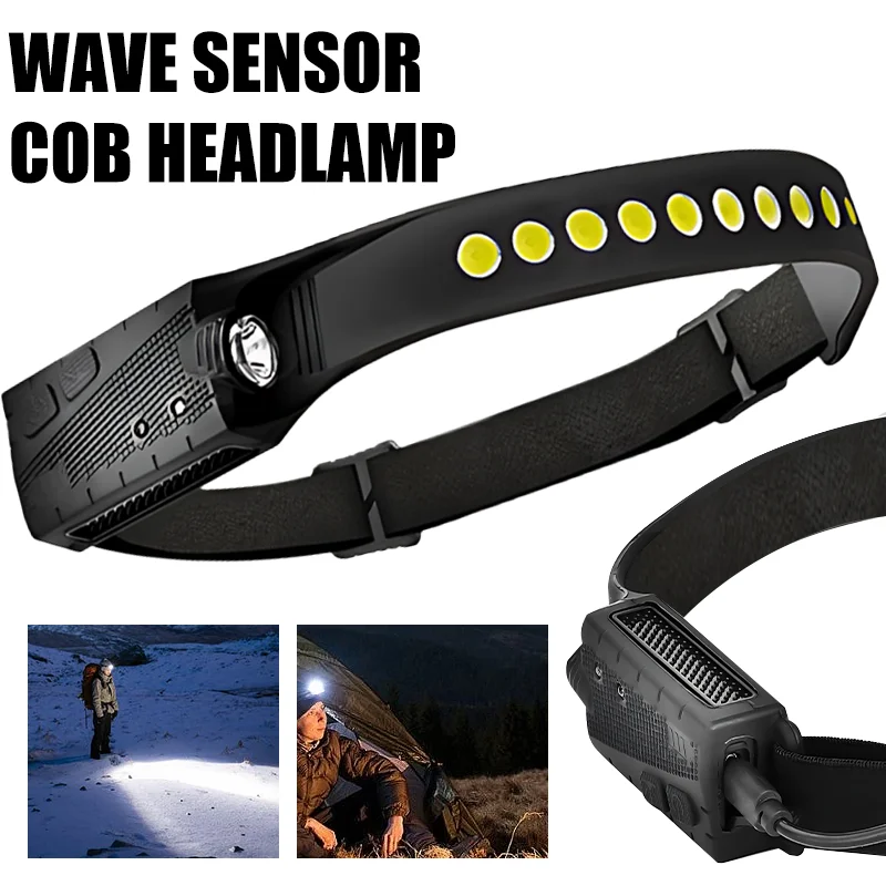 

5 Lighting Modes Induction Headlamp USB Rechargeable LED Headlight Outdoor Camping Hiking Head Flashlight Working Head Torch