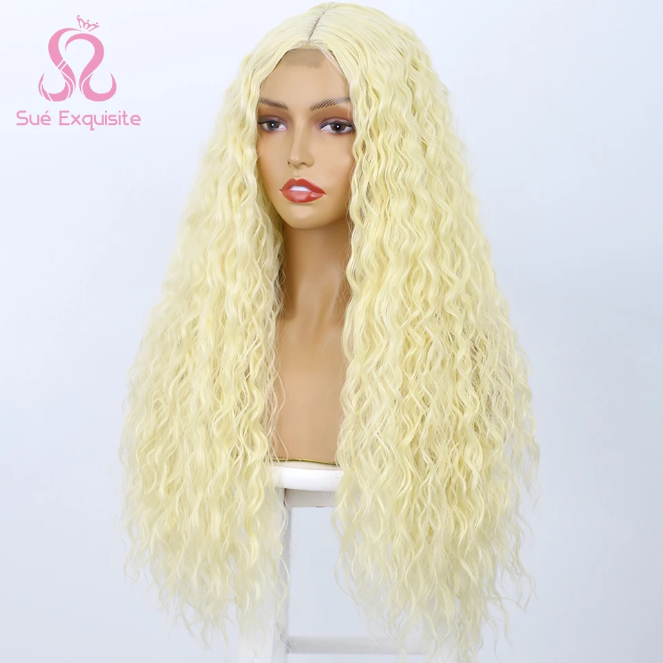 

Synthetic Wigs Long Curly Blonde Wigs for Women Natural Middle Part Hairline Hair Deep Curly Brown Black Red Cosplay Wig