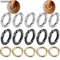 leosoxs stainless steel ear clip earrings punk simple jewelry for woman men non piercing round ear circle fake earrings gift