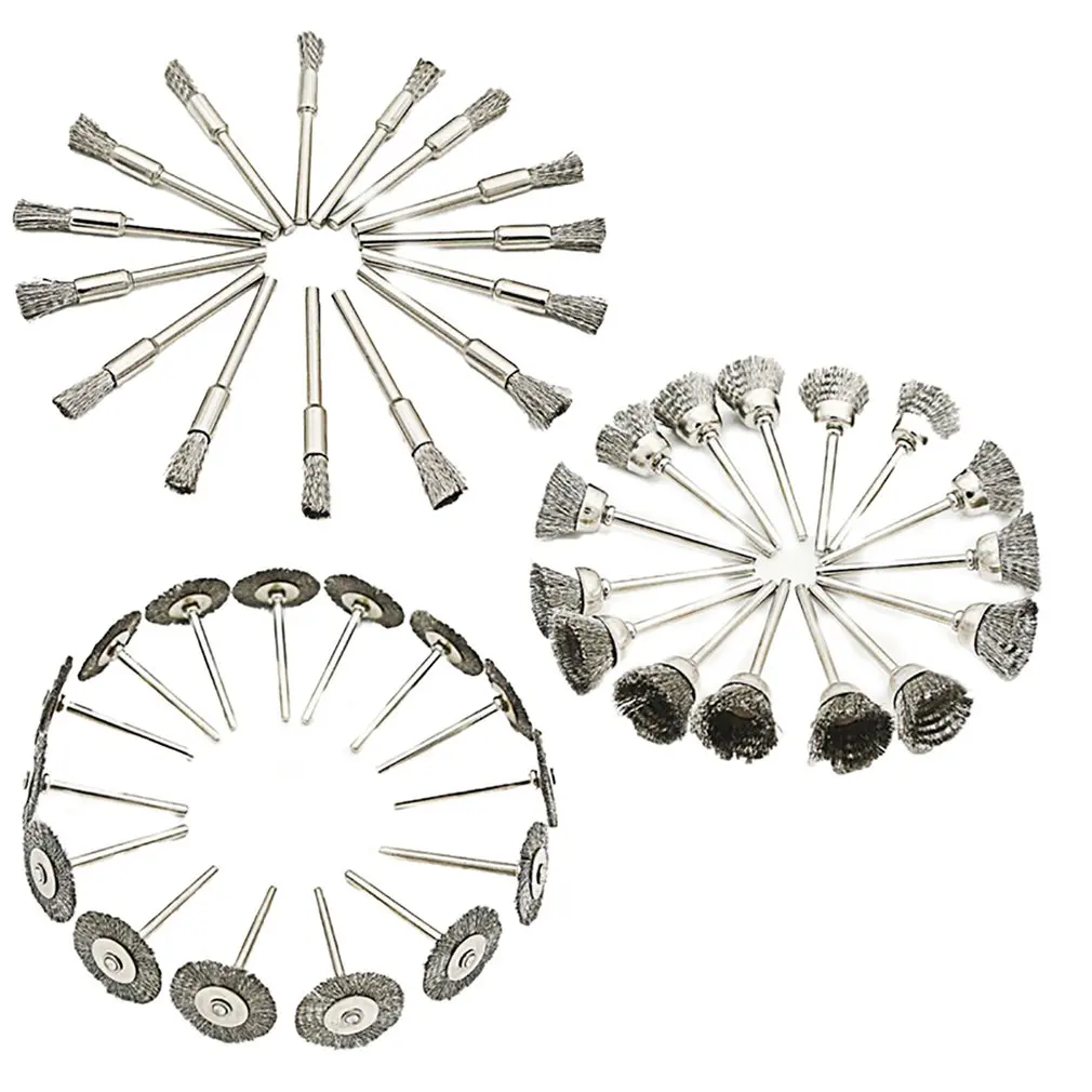 

45 Pcs/set Steel Wire Polishing Wheel Brushes Set Accessories Rust Dust Removing Rotary Tools Polishing Brush