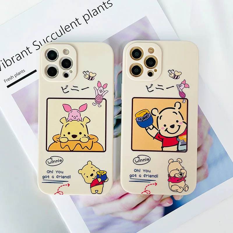 

Disney Cute Winnie the Pooh Piglet Phone Cases For iPhone 13 12 11 Pro Max Mini XR XS MAX 8 X 7 2020 Cartoon Fashion Back Cover