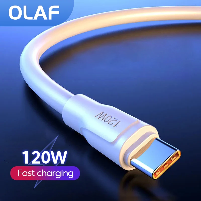 

120W 6A USB C Cable Type C Fast Charging Cable Charger Data Line For Huawei P40 P30 Pro Mate40 30 Samsung Xiaomi Oneplus POCO f3