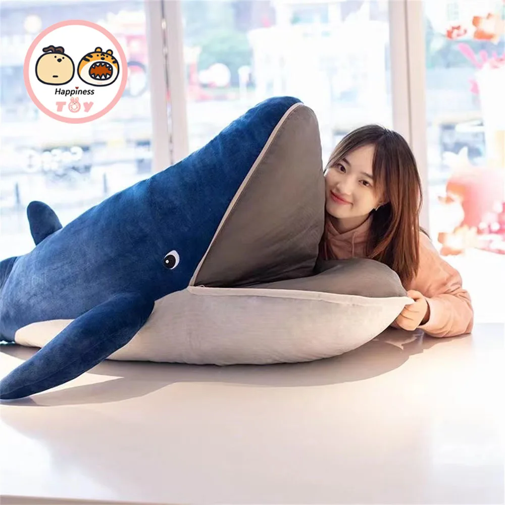 

120 см огромная кукла-Кит, плюшевая игрушка, большой синий кит, детская игрушка, спальная Подушка, подарок на день рождения, Рождество, украшен...