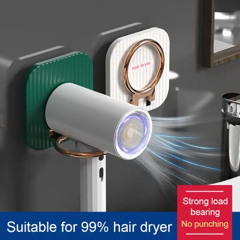 

Hair Dryer Holder Organized Rack Wall Mounted Adhesive Stand Foldable Bathroom Shelf Storage Shelves Accessories Shelves Tools