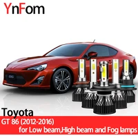 ynfom led headlights kit for toyota gt 86 zn6 2012 2016 low beamhigh beamfog lampcar accessoriescar headlight bulbs