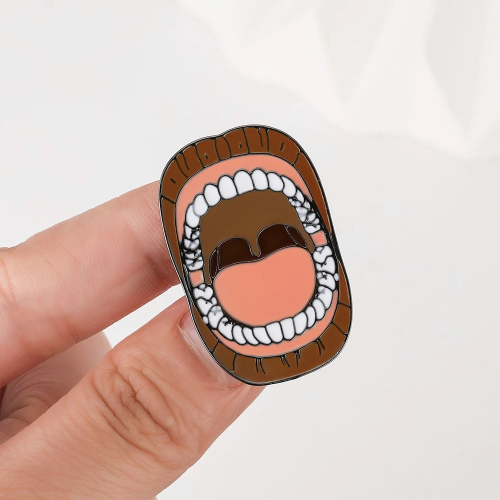 Hanreshe забавная эмалированная булавка для полости рта медицинская брошь зубов