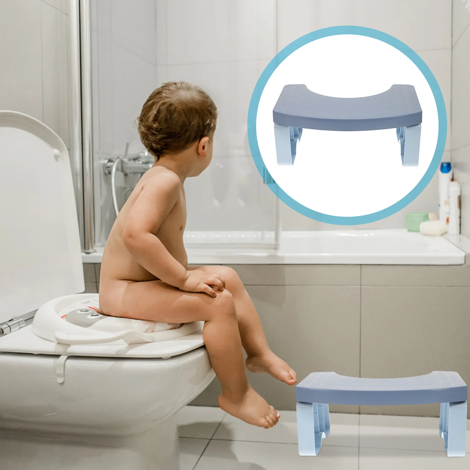 

Small Ladder Toilet Seat Step Stool Bathroom Chair Stable Stepping Foot Support Home