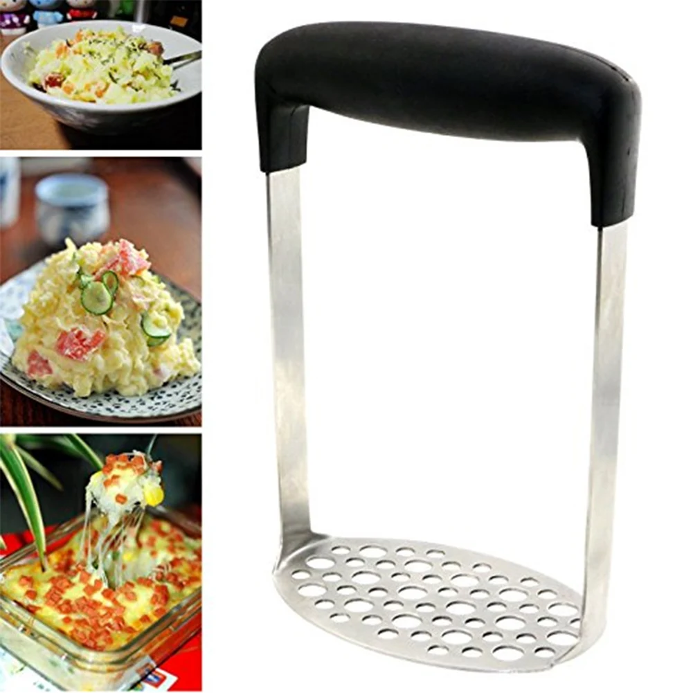 

Stainless Steel Potato Masher Household Kitchen Anti-rust Vegetables Fruits Masher Pressed Mashed Potatoes Tool