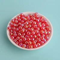 red transparent acrylic abs beads pearl round loose beads for jewelry making diy bracelet accessories 4 12mm
