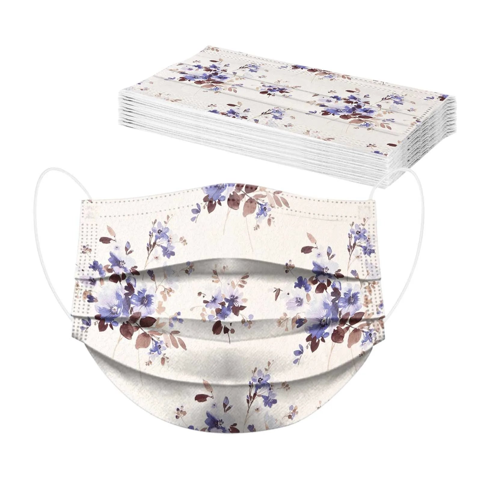 10 шт. трехслойная одноразовая маска для лица с красивыми цветами | Тематическая