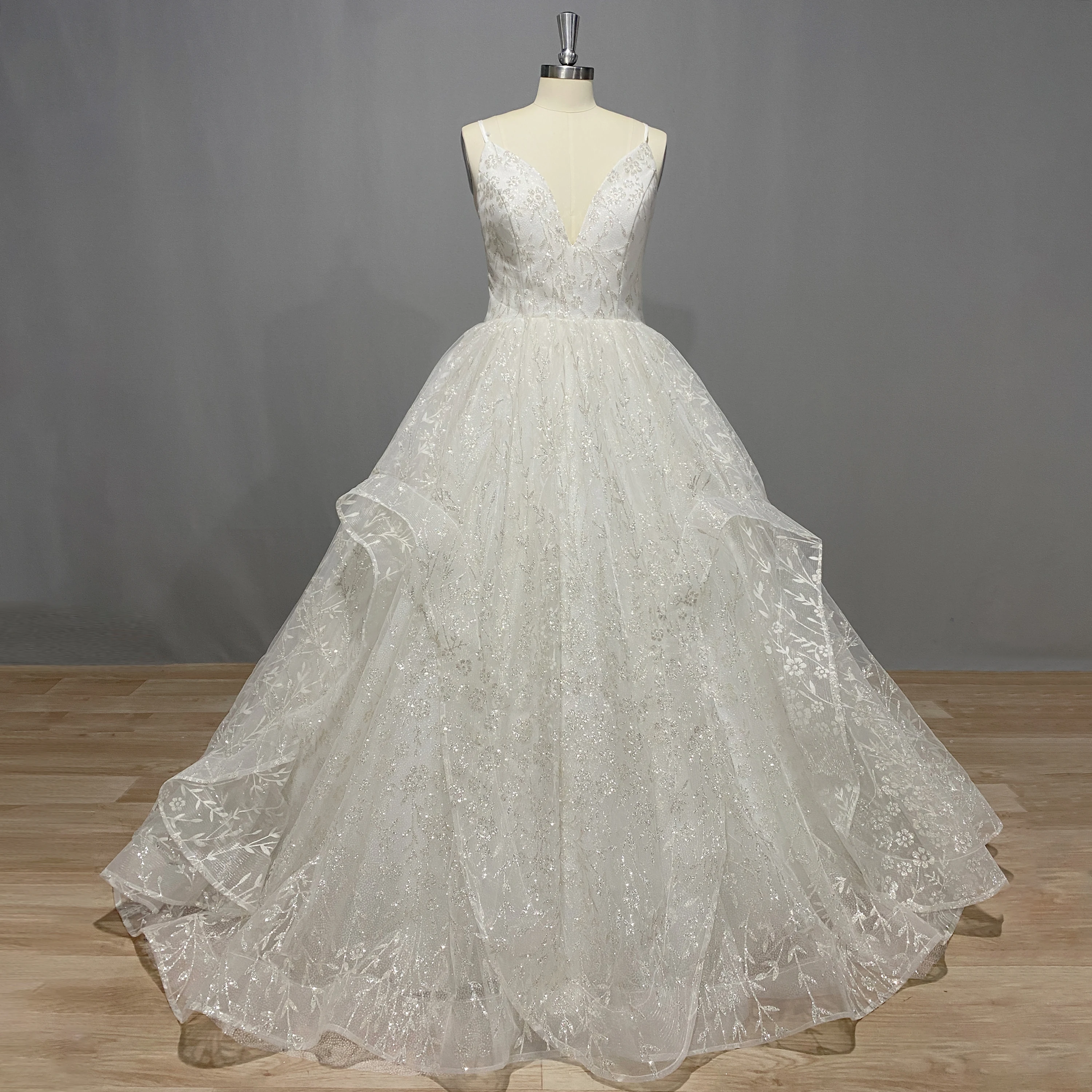 Купи Dideyttawl 2023 Sparkle Ball Gown Wedding Dress Luxury Shiny Lace Vestidos De Novia Spaghetti Straps Open Back Bridal Gowns Robe за 11,171 рублей в магазине AliExpress
