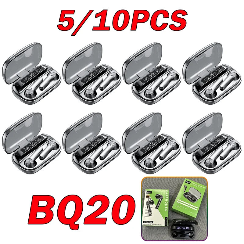 

5/10 шт. BQ20 TWS Беспроводная гарнитура Bluetooth наушники V5.3 Hifi наушники-вкладыши спортивный умный дисплей оптовая продажа PK F9-5C S20