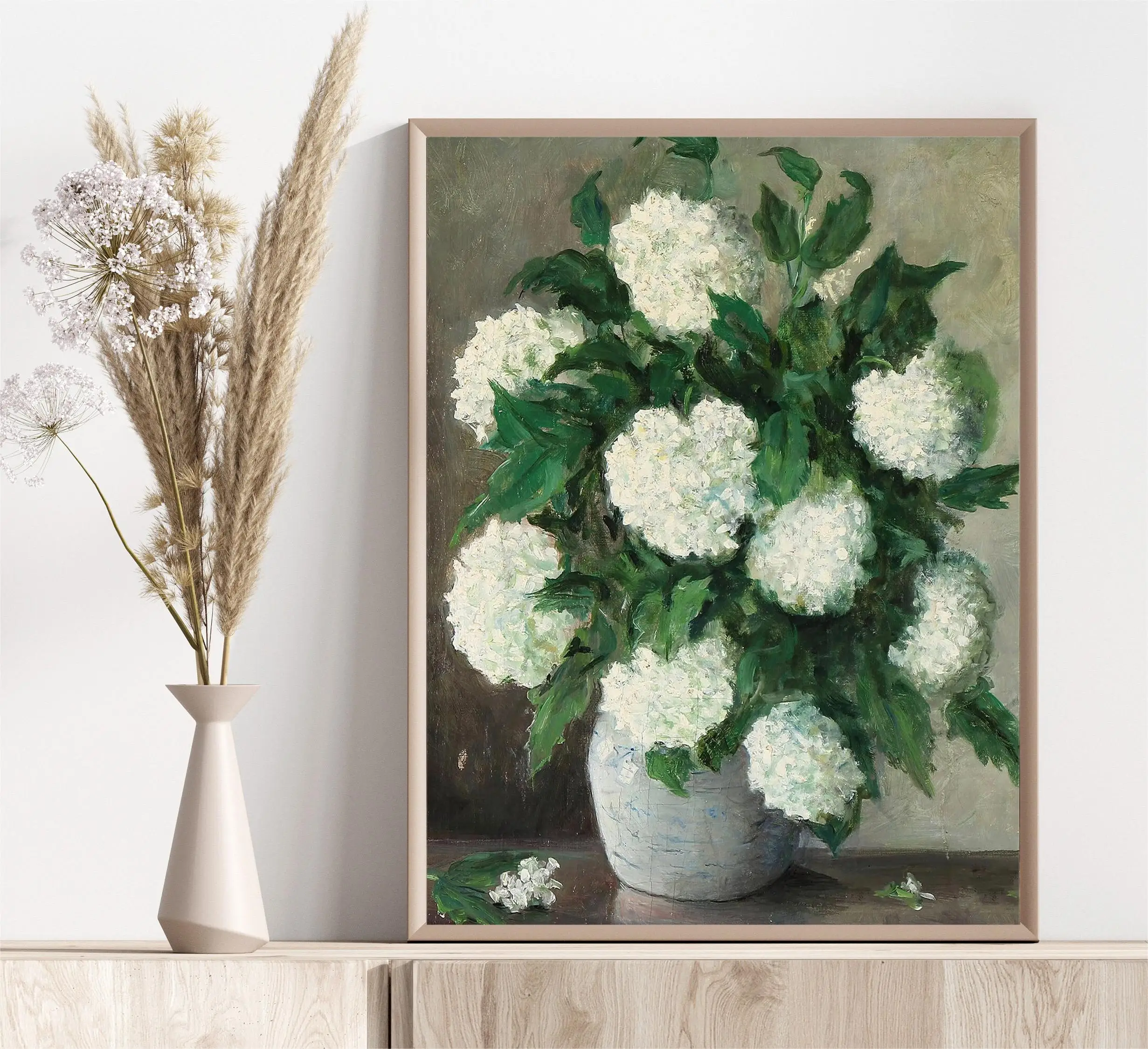 Винтажный букет из розовых роз Скандинавская мода натюрморт картина маслом