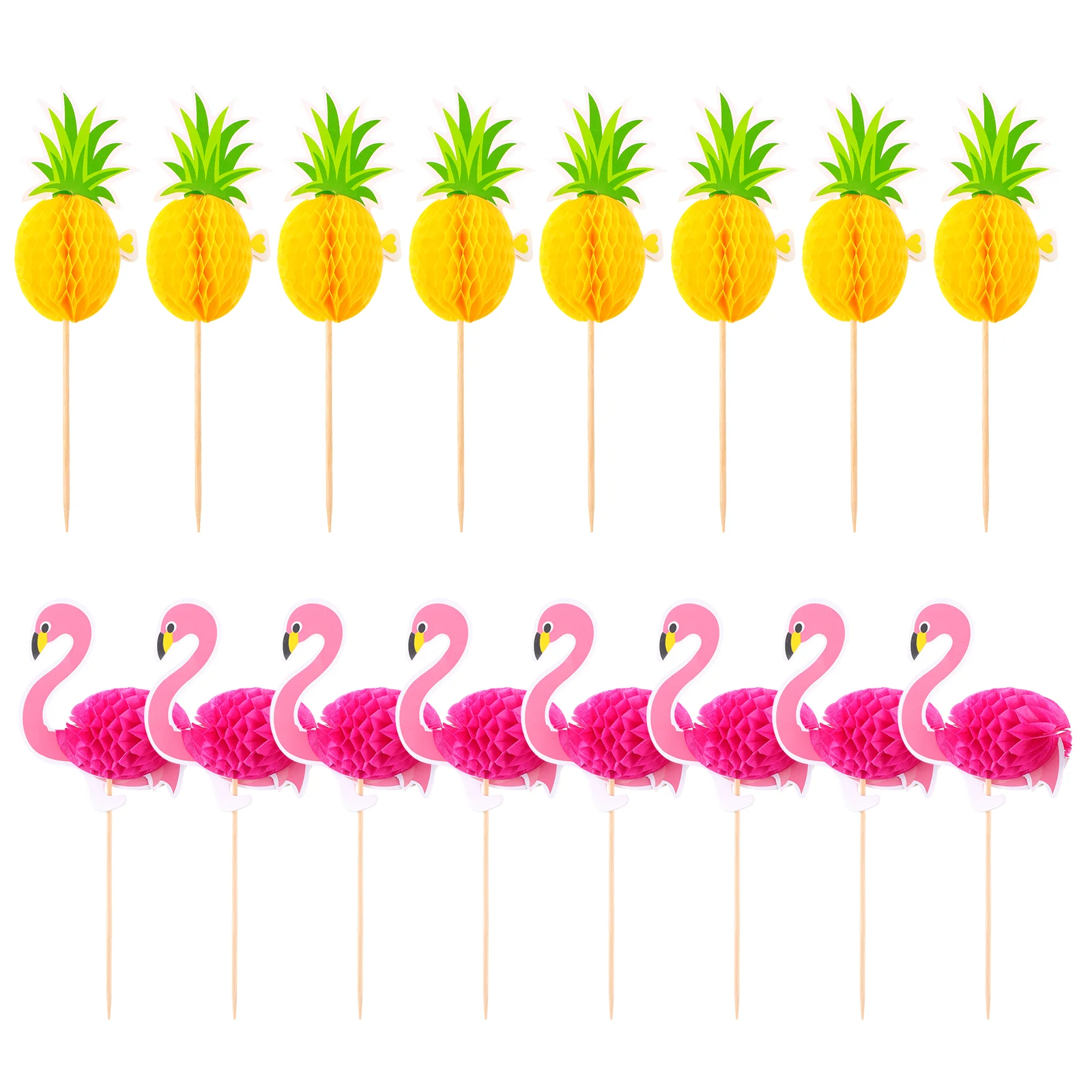 

Happy Birthday Cake Decorations Party Topper Cupcake Toppers Flamingo Pineapple