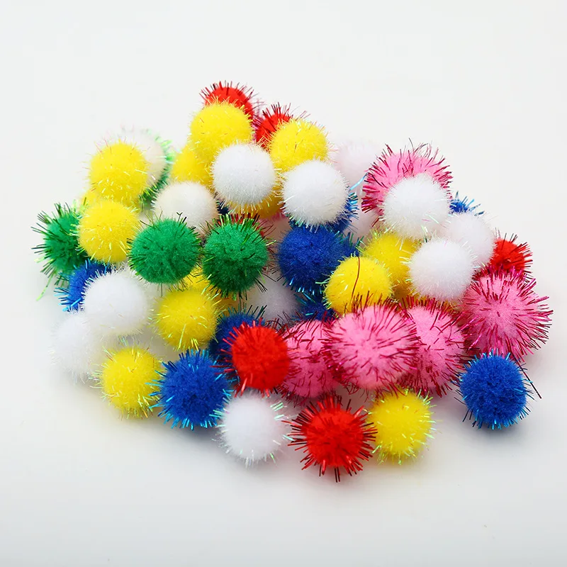 Помпоны, 50 шт., 15 мм, 20 мм, 25 мм, красочные помпоны для кукол, одежда, материал ручной работы, мягкие пушистые аксессуары для женской одежды
