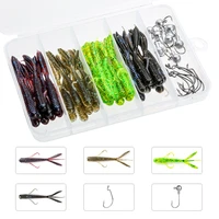 donql 32pcs soft fishing lure set artificial strong flshy smell 70mm 1 5g silicone worm bait set 16pcs fishhook bait tackle