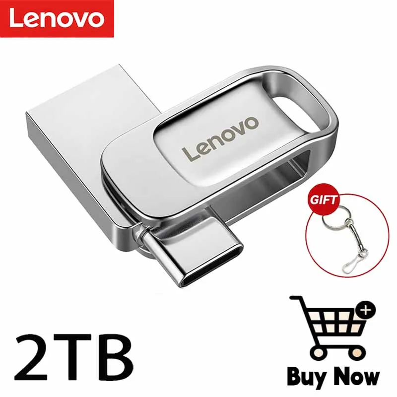 Оригинальные флэш-накопители Lenovo 2 ТБ USB3.0 металлические высокоскоростные TYPE-C