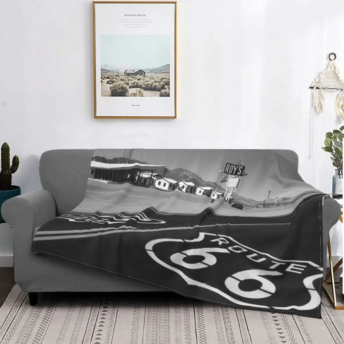 Одеяло с 3D принтом American Route 66 удобное мягкое Фланелевое покрывало для дивана